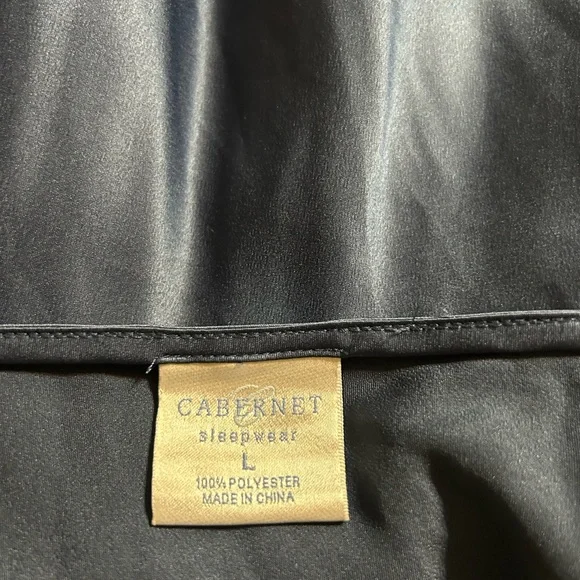 Cabernet Navy nightgown Chemise with Pink Trim - Picture 5 of 5